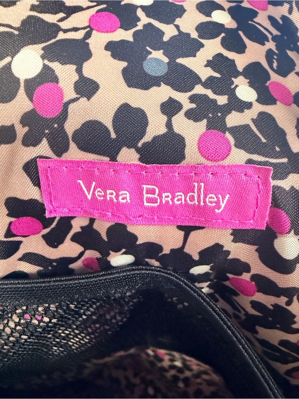 Vera Bradley Black Quilted Backpack Travel School Laptop Bag Read Description - Picture 9 of 11